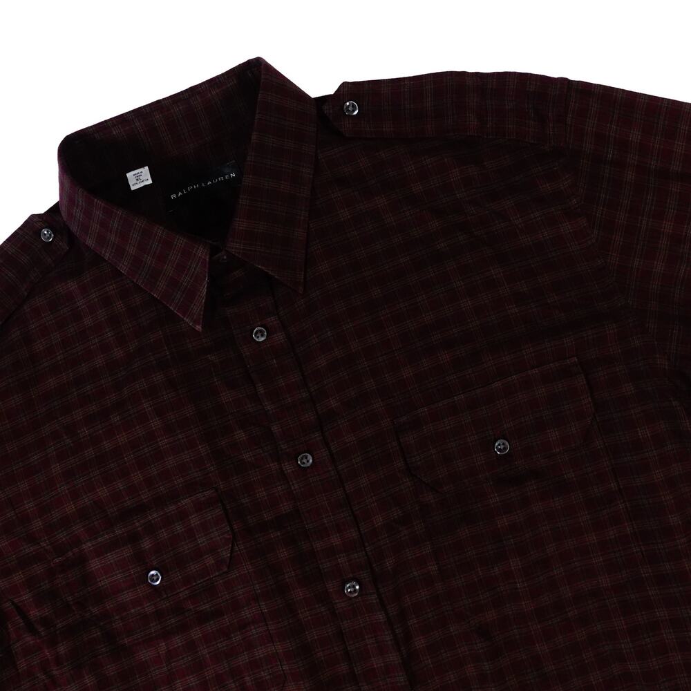 Ralph Lauren Black Label Utility Plaid Dual Front Pocket Button Up Shirt Mens XL